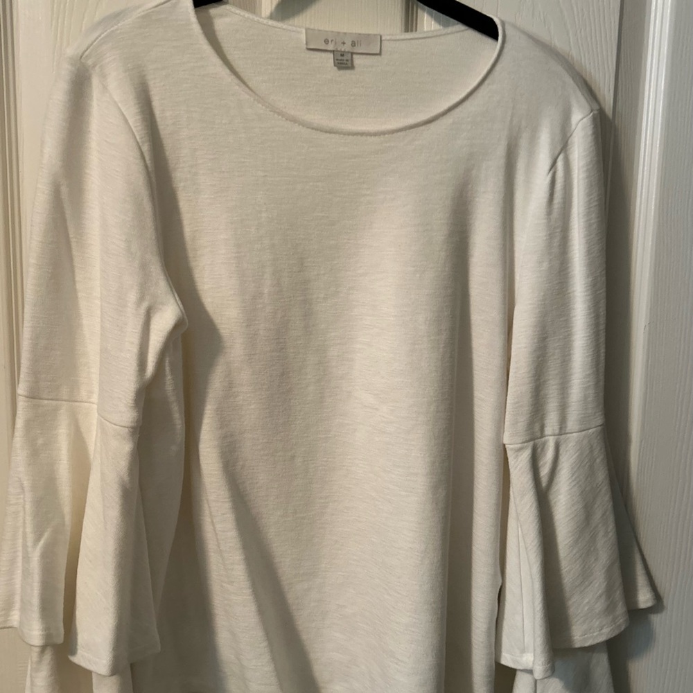 Eri + Ali white top with Bell Sleeves